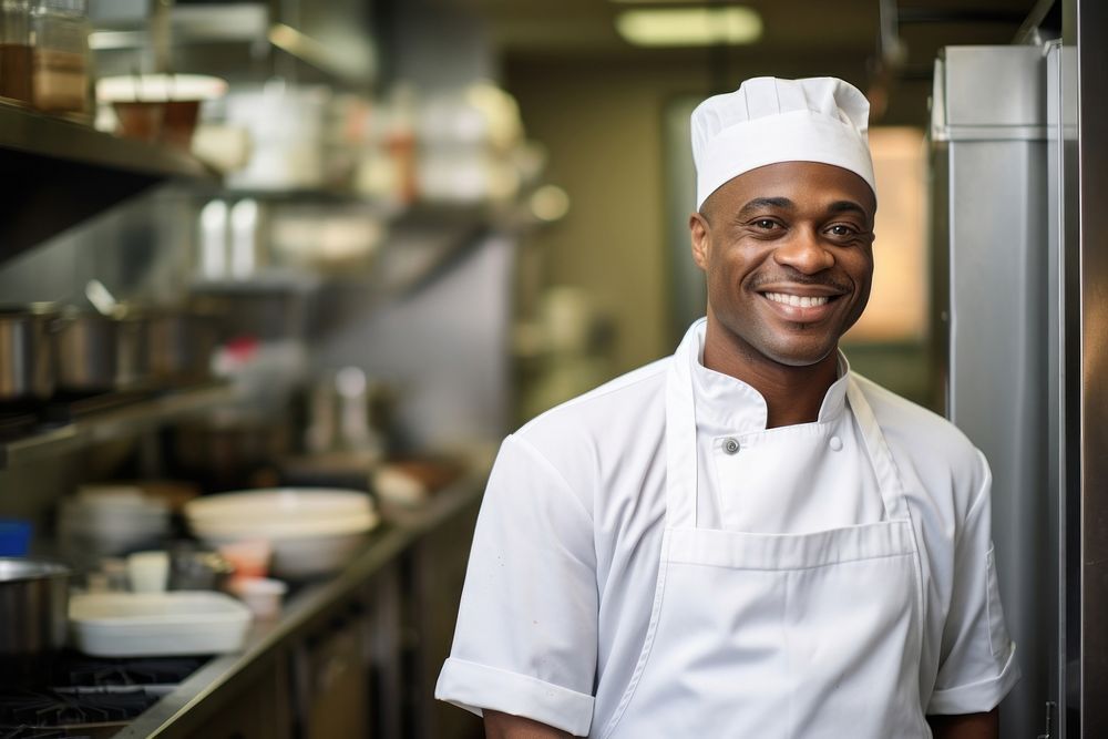 African american male kitchen chef restaurant. AI generated Image by rawpixel.