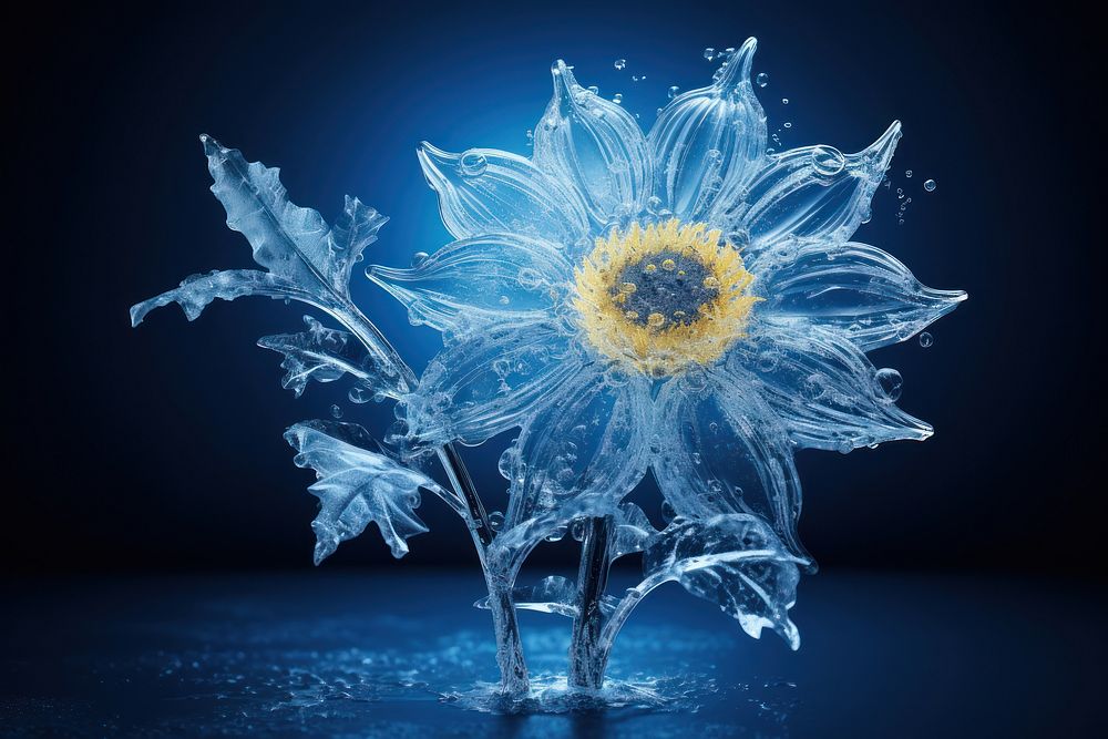 Sunflower ice sunflower crystal. AI generated Image by rawpixel.