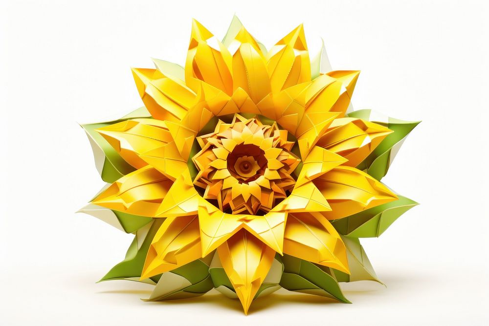 Sunflower sunflower origami plant. AI generated Image by rawpixel.