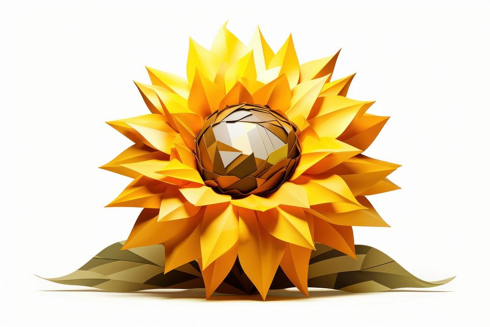 Sunflower sunflower origami plant. AI generated Image by rawpixel.