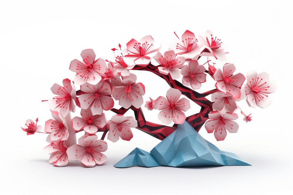 Sakura blossom origami flower. AI generated Image by rawpixel.