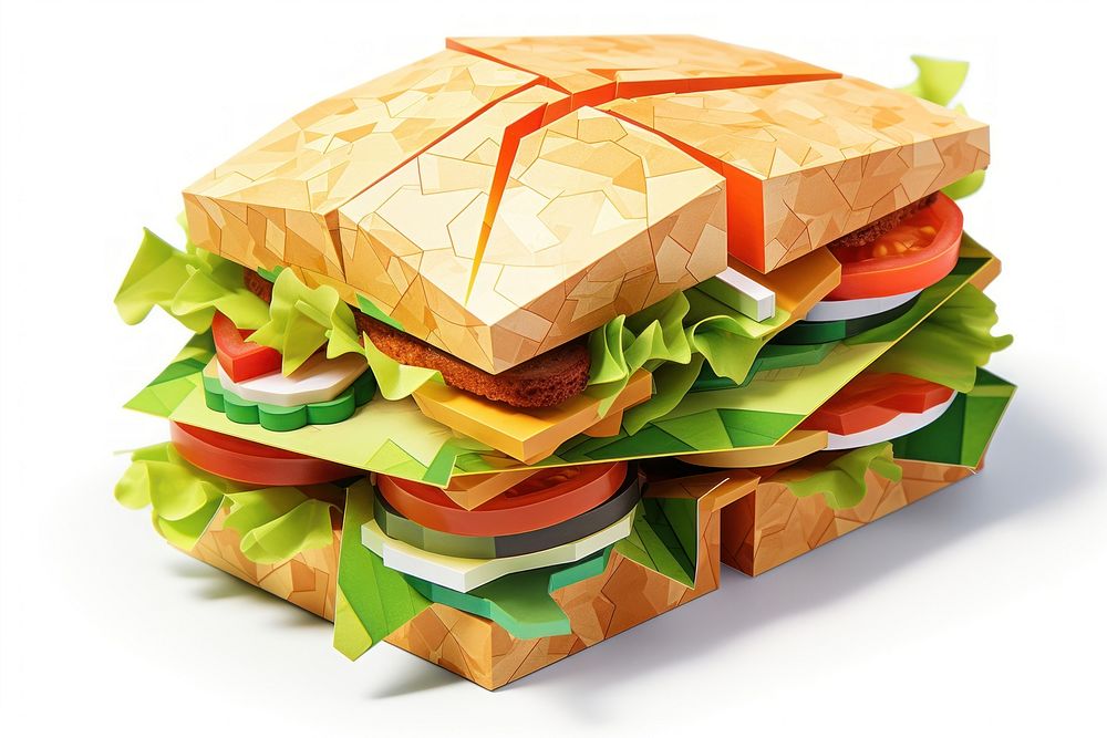 Sandwich lunch paper food. AI generated Image by rawpixel.