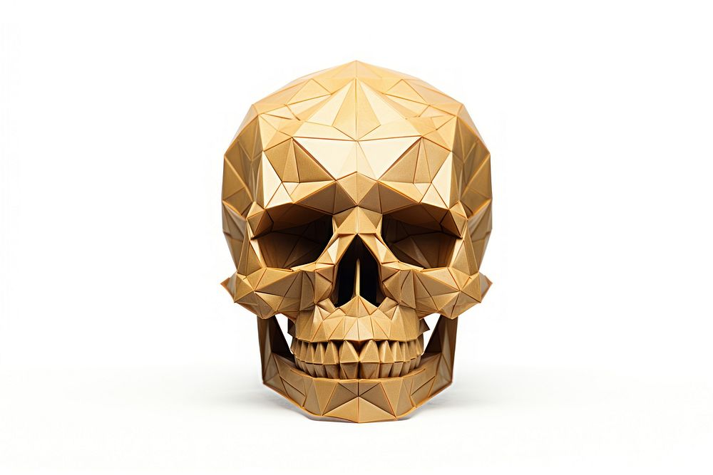 Skull art paper white background. AI generated Image by rawpixel.