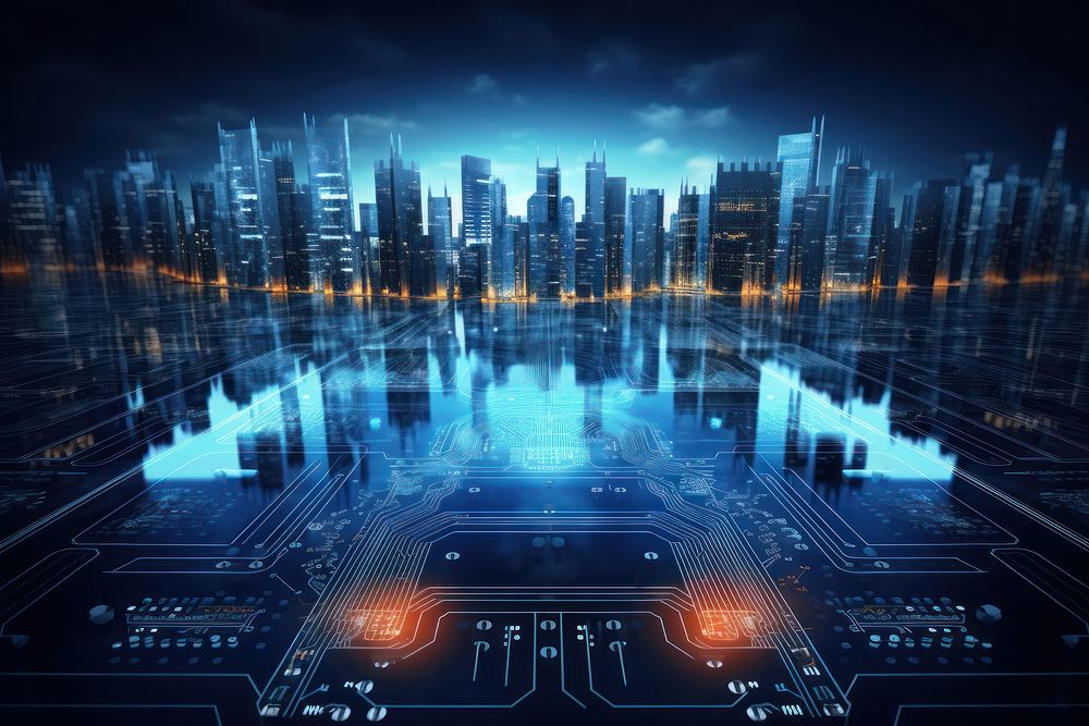Smart city architecture backgrounds futuristic. AI generated Image by rawpixel.