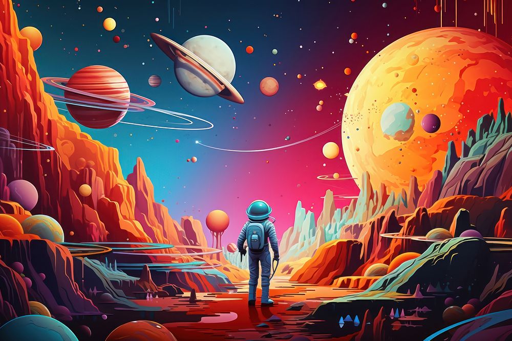 Space man astronaut nature night. AI generated Image by rawpixel.