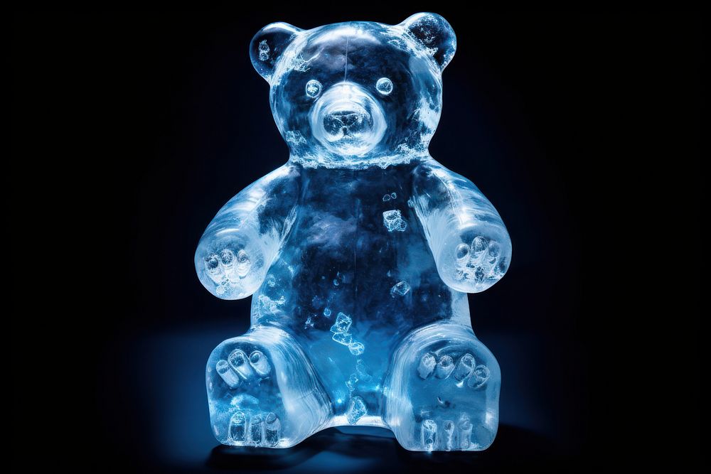Teddy bear mammal blue ice. AI generated Image by rawpixel.