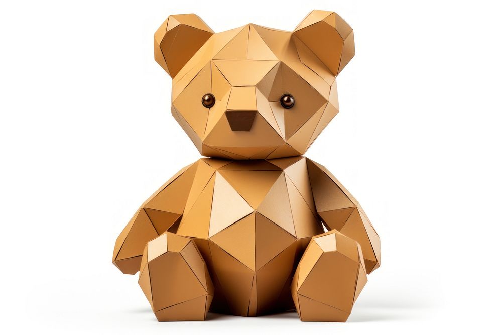 Teddy bear origami paper art. AI generated Image by rawpixel.