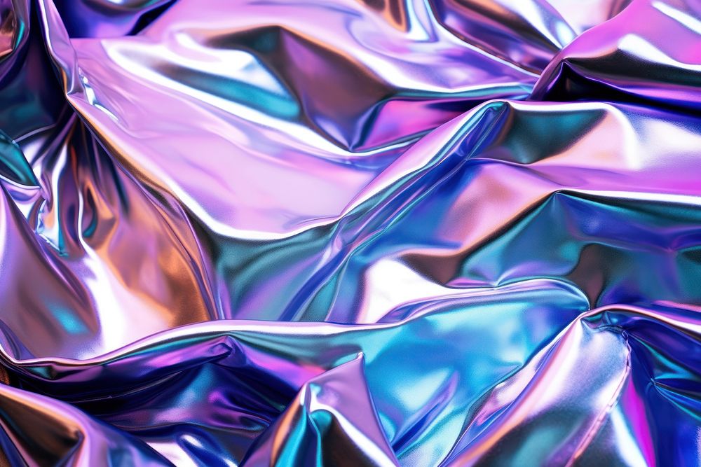 Crumpled holographic foil backgrounds pattern aluminium. AI generated Image by rawpixel.