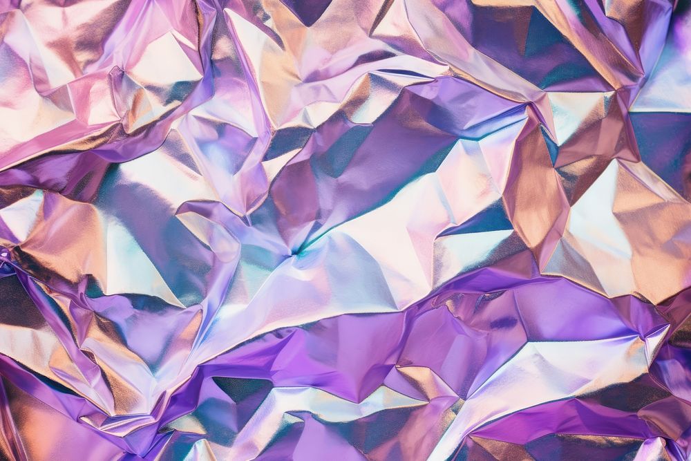Crumpled holographic foil backgrounds pattern aluminium. AI generated Image by rawpixel.