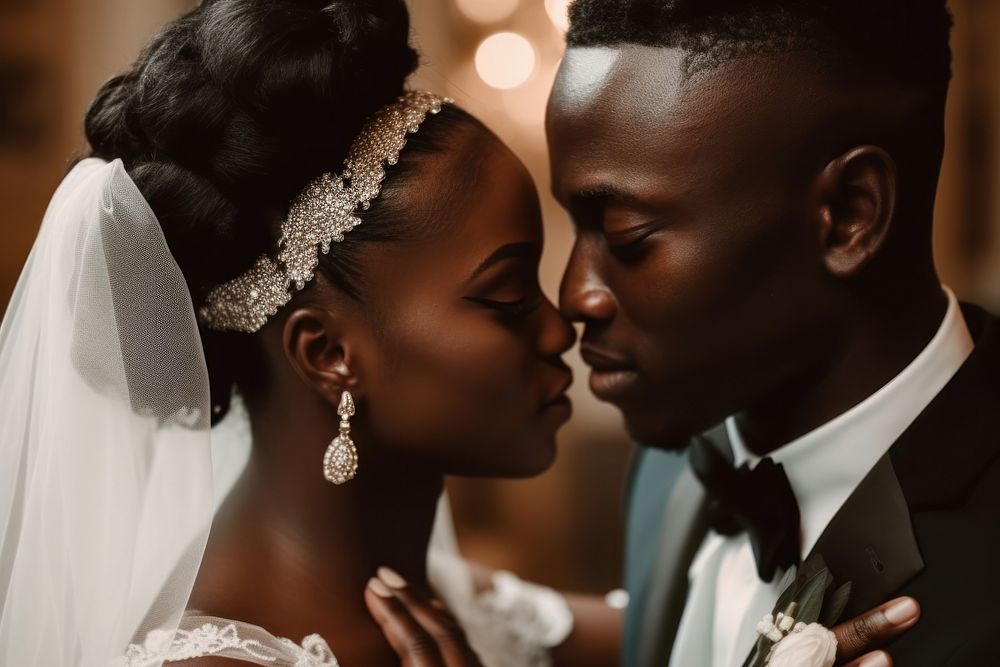 African wedding bride ceremony. AI generated Image by rawpixel.