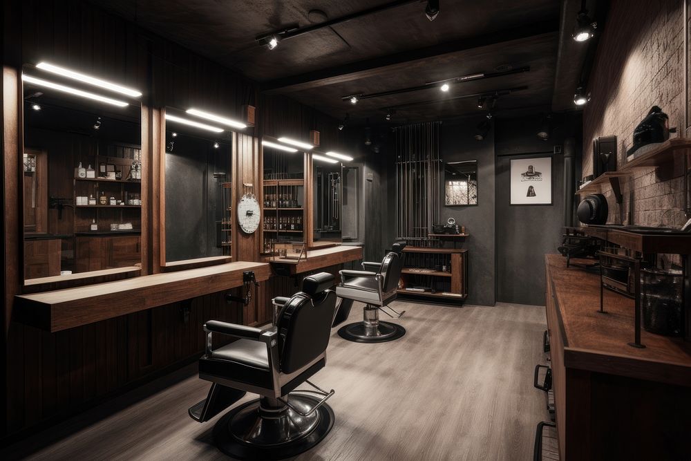 Barbers barbershop furniture chair. AI generated Image by rawpixel.