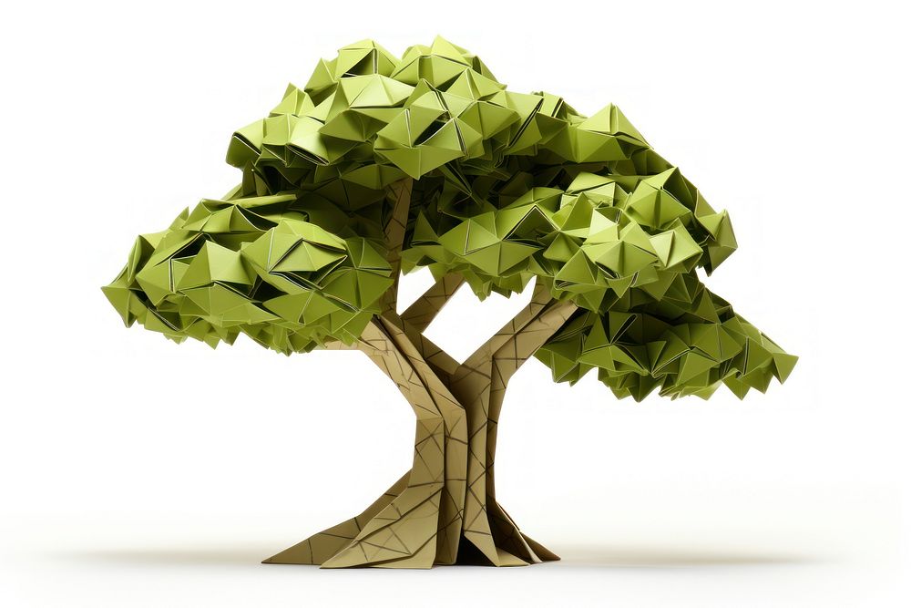 Tree tree origami plant. AI generated Image by rawpixel.