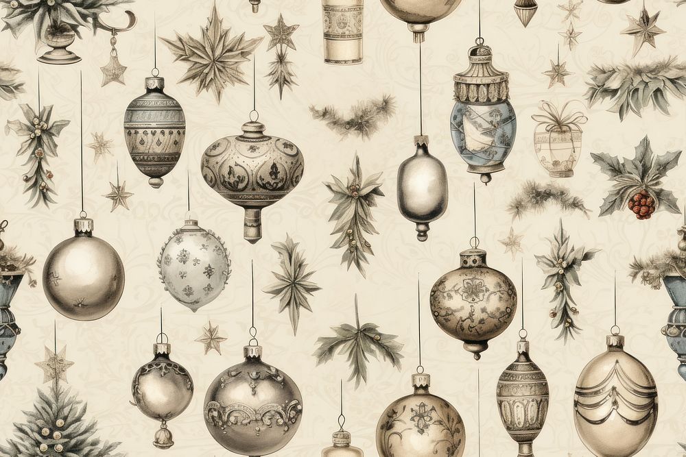 Vintage christmas toys pattern plant celebration. AI generated Image by rawpixel.