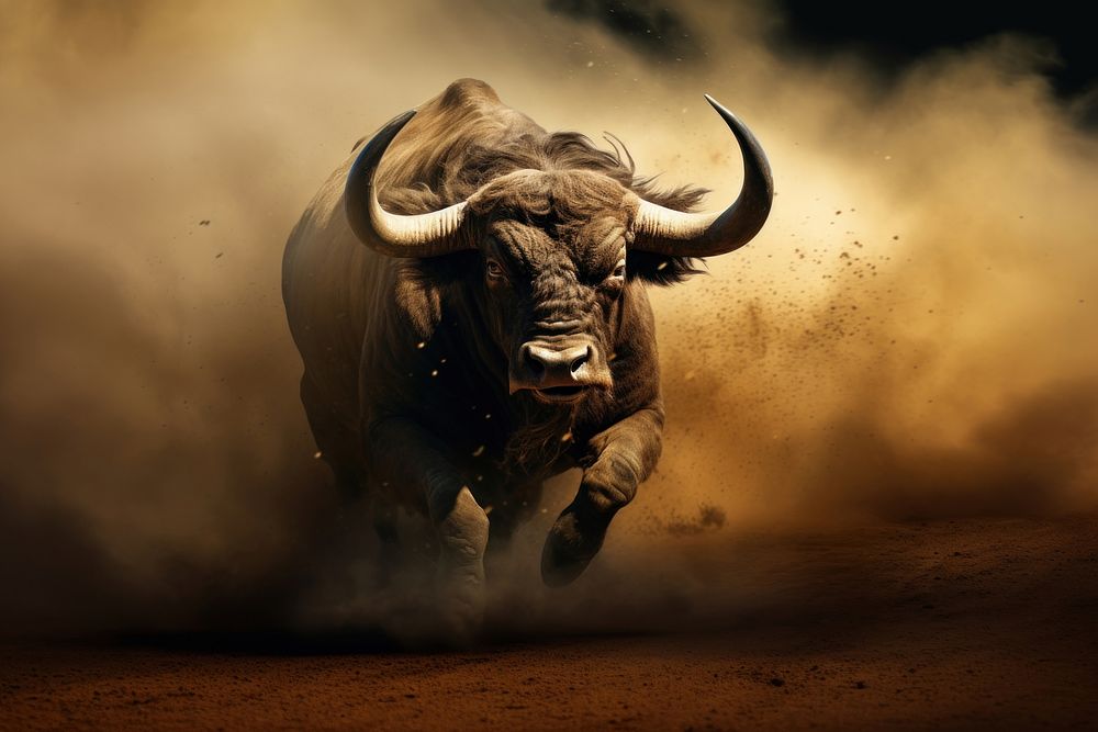 Bull livestock wildlife animal. AI generated Image by rawpixel.