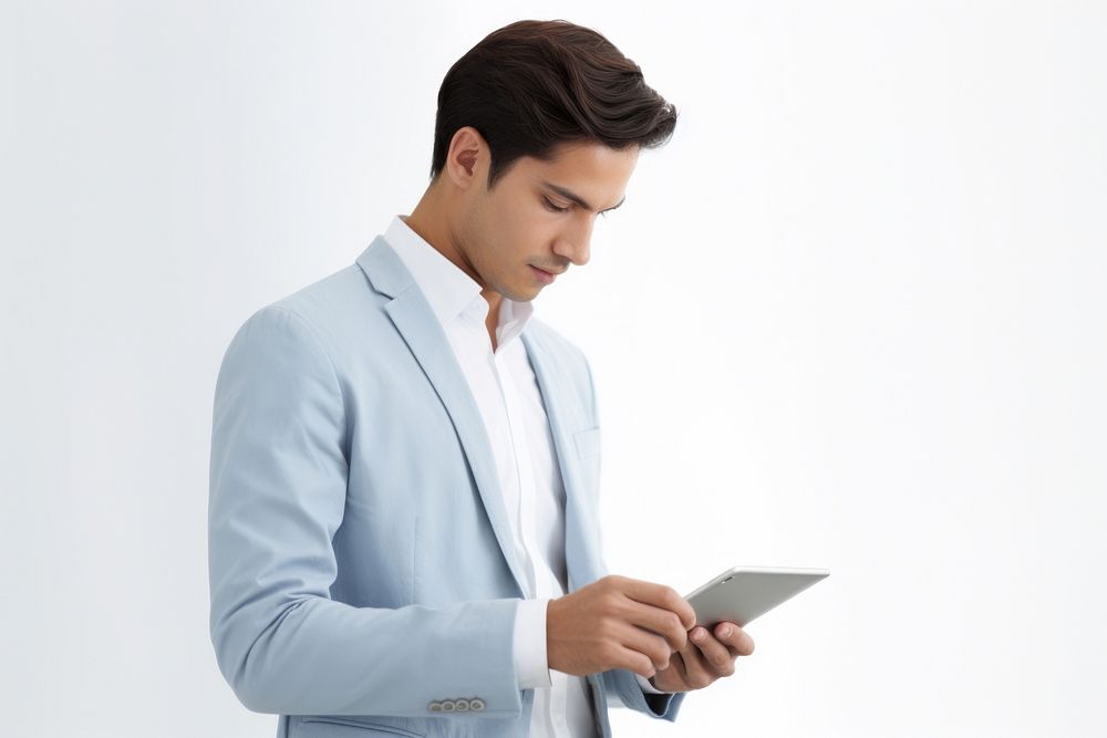 Young business man computer reading blazer. AI generated Image by rawpixel.