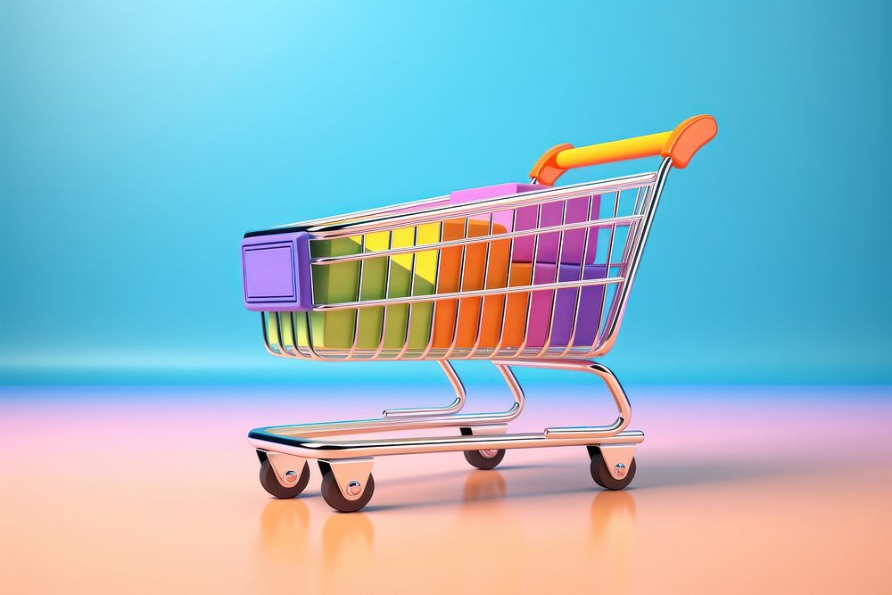 Grocery shopping cart transportation consumerism supermarket. AI generated Image by rawpixel.