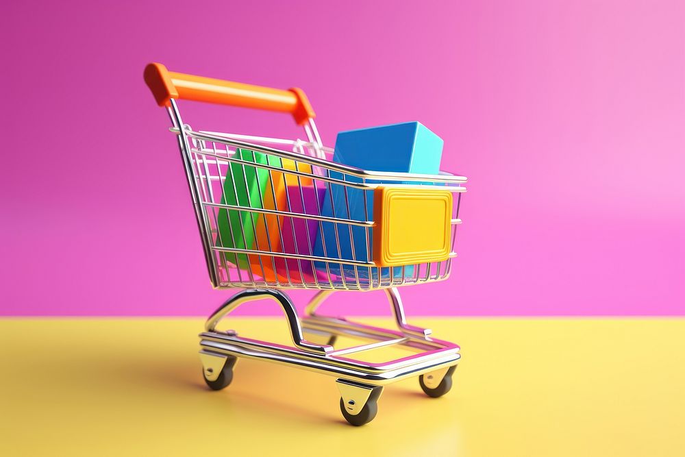 Grocery shopping cart consumerism supermarket investment. AI generated Image by rawpixel.