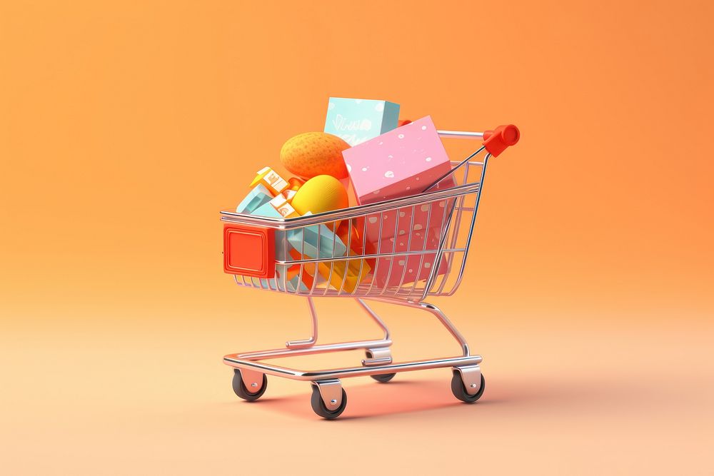 Shopping cart consumerism supermarket variation. AI generated Image by rawpixel.