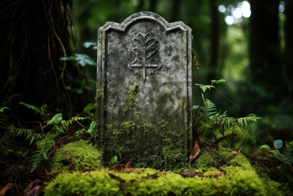 Blank Gravestone gravestone tombstone cemetery. AI generated Image by rawpixel.