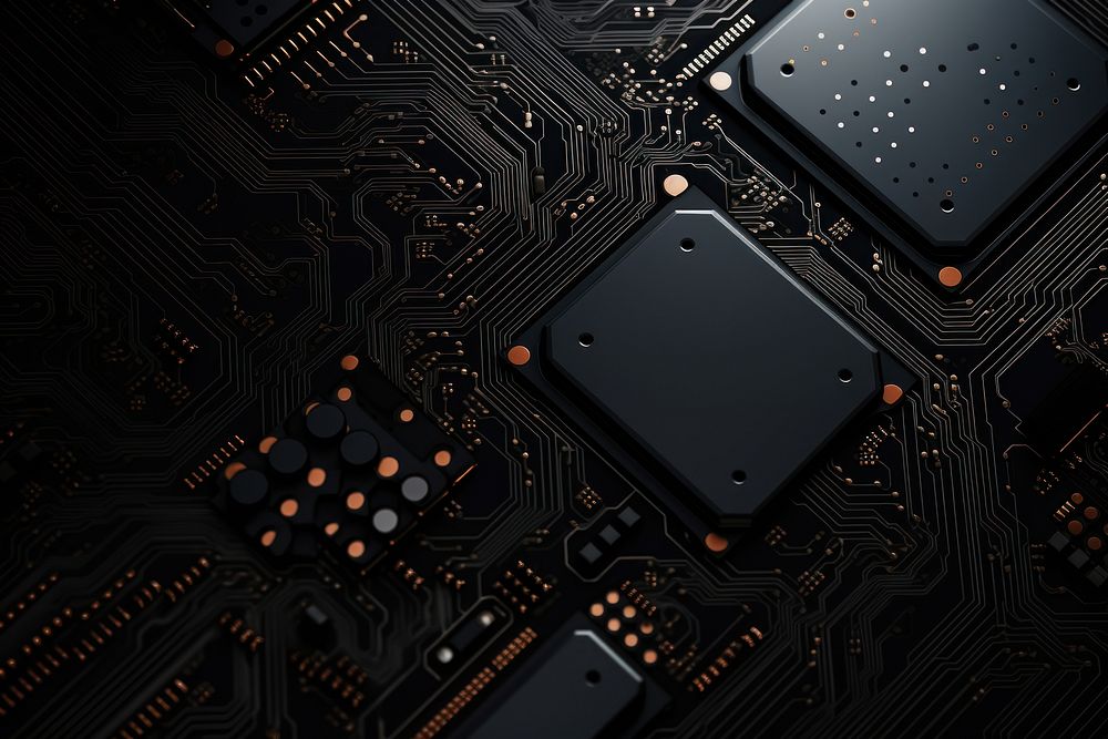 Technology texture backgrounds black electronics. AI generated Image by rawpixel.