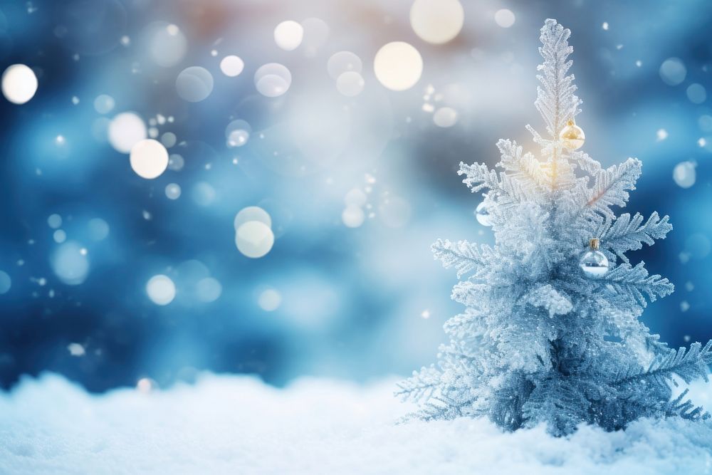Christmas tree snow backgrounds outdoors. AI generated Image by rawpixel.