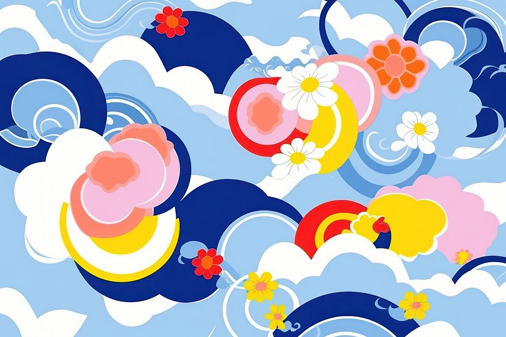 Cloud backgrounds pattern blue. AI generated Image by rawpixel.