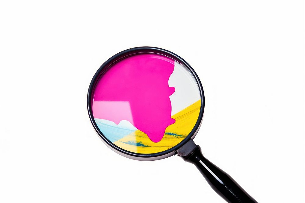 Magnifying glass white background reflection appliance. AI generated Image by rawpixel.