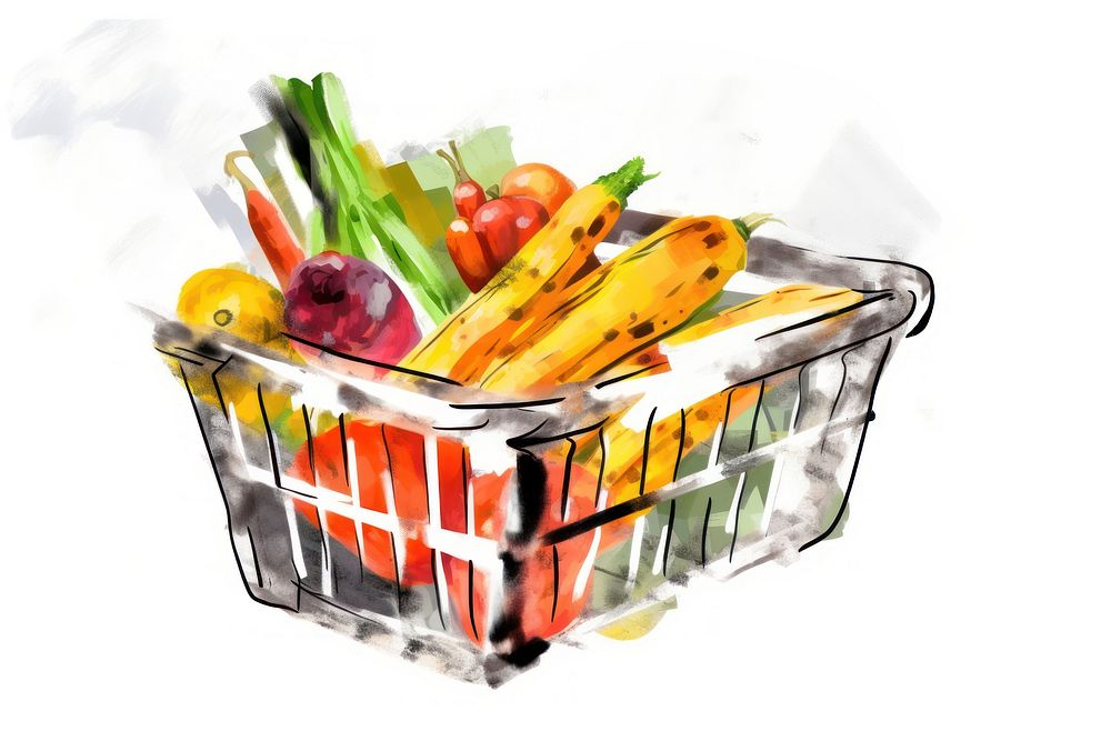 Steel storage basket vegetable food white background. AI generated Image by rawpixel.
