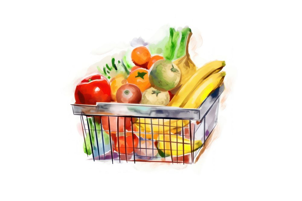 Steel storage basket fruit vegetable banana. AI generated Image by rawpixel.