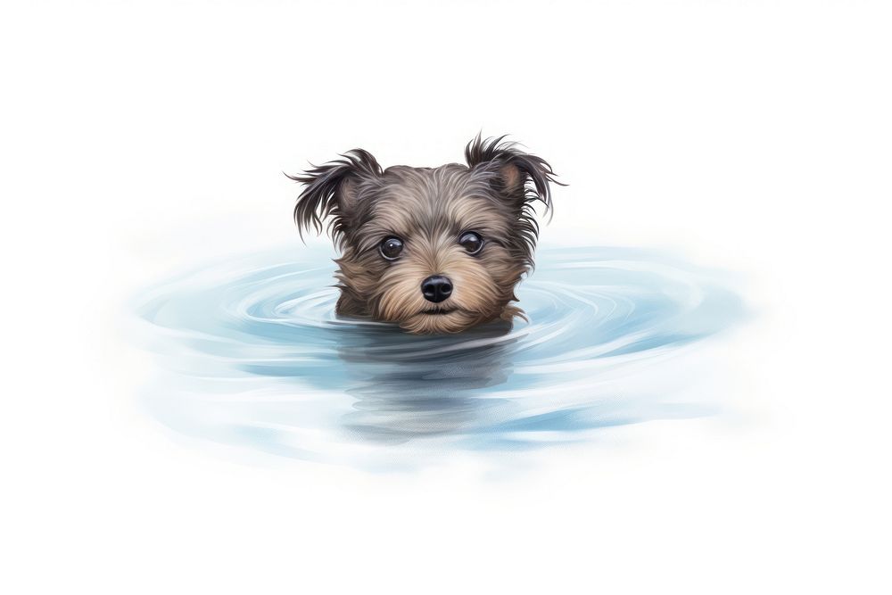 Dog swimming terrier mammal animal. AI generated Image by rawpixel.