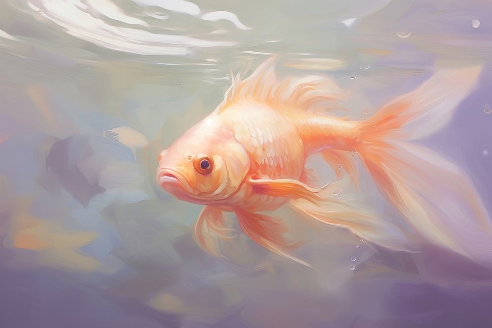 Goldfish swimming animal underwater wildlife. 