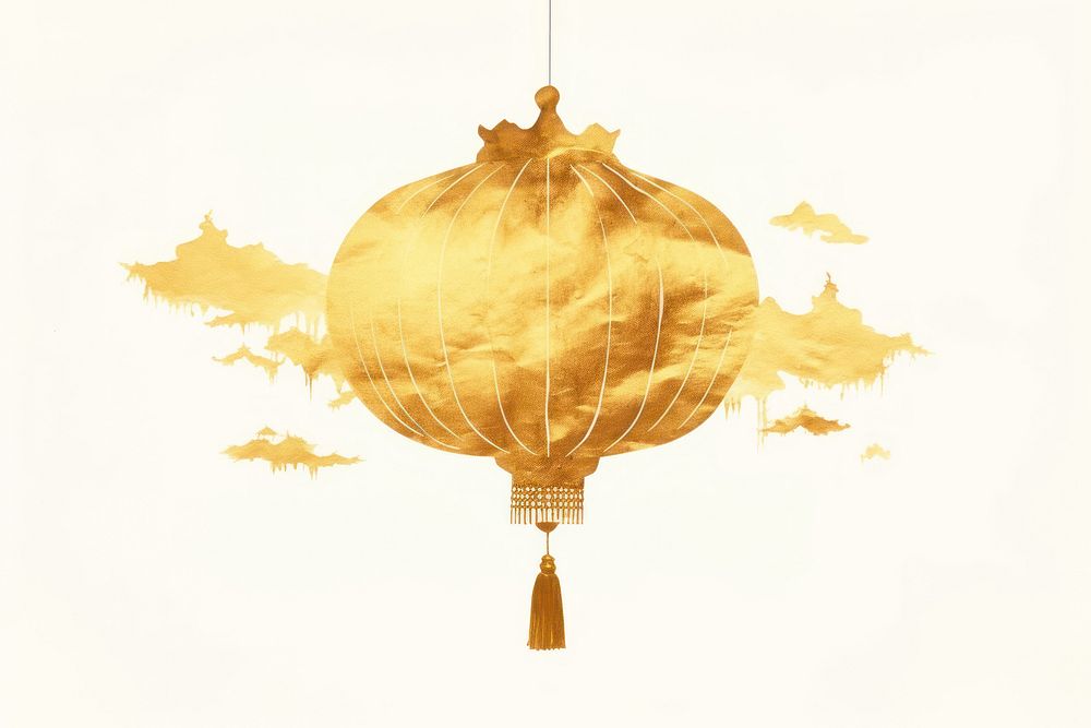 Chinese gold lamp lantern balloon transportation. AI generated Image by rawpixel.