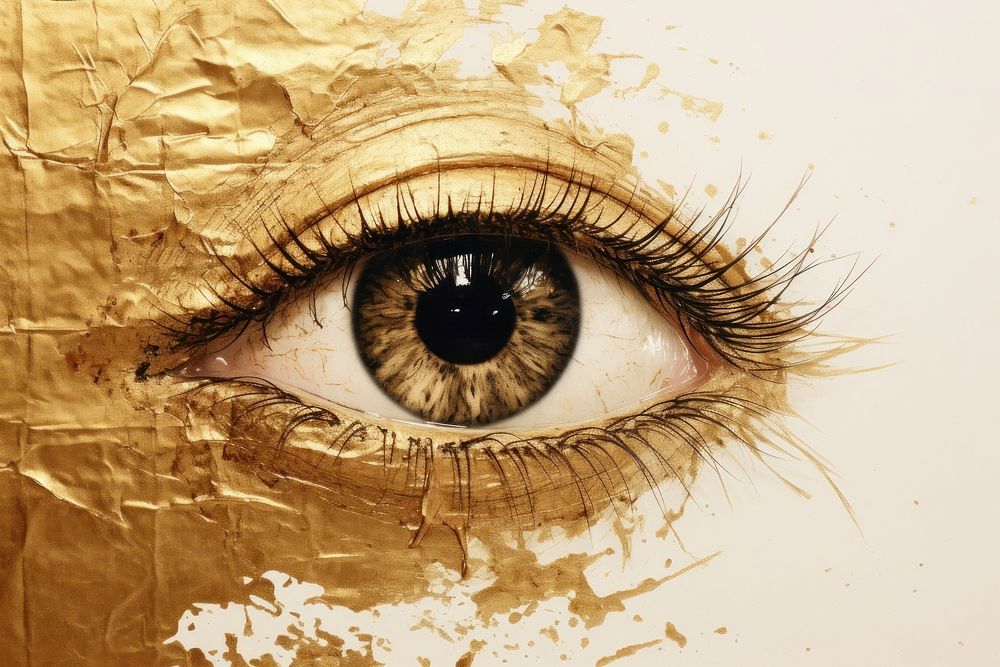 Eye gold art illustrated. AI generated Image by rawpixel.