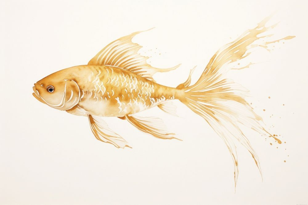 Koi fish goldfish animal underwater. AI generated Image by rawpixel.