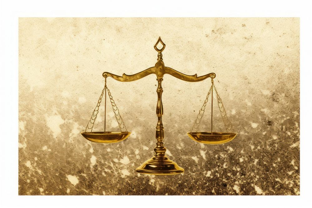 Law scale gold symbol.