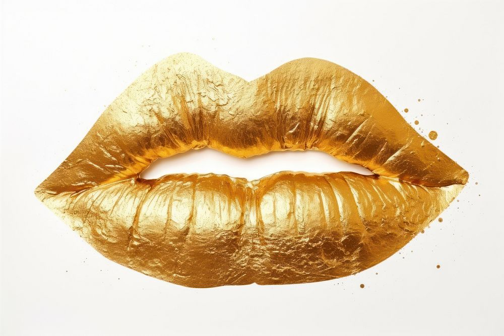 Lips gold aluminium lipstick. AI generated Image by rawpixel.