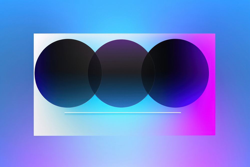 3 circle shape light technology blackboard. AI generated Image by rawpixel.