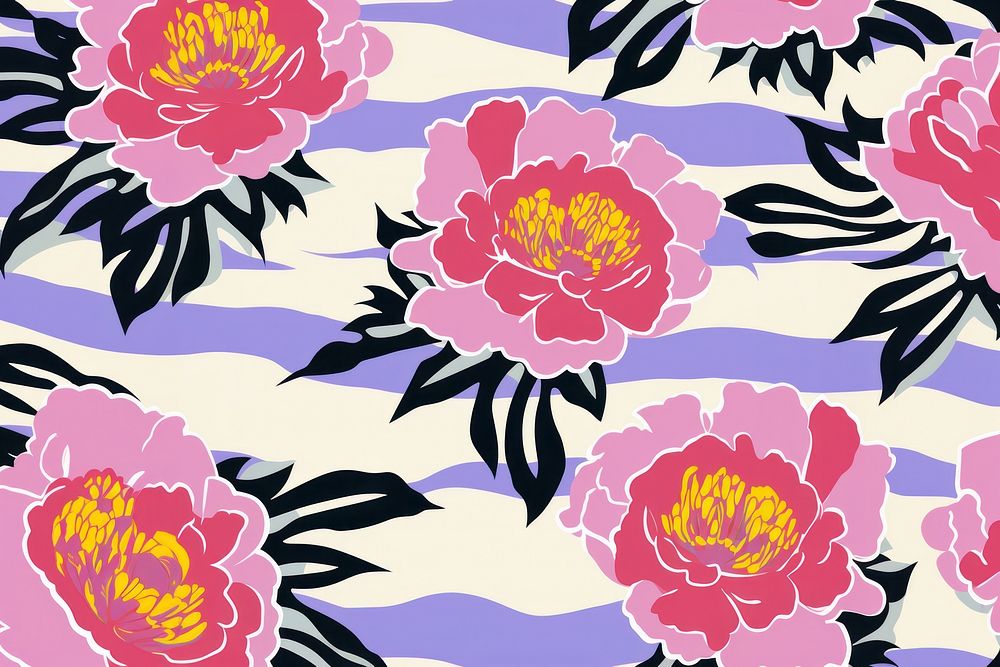 Peony backgrounds pattern flower. AI generated Image by rawpixel.