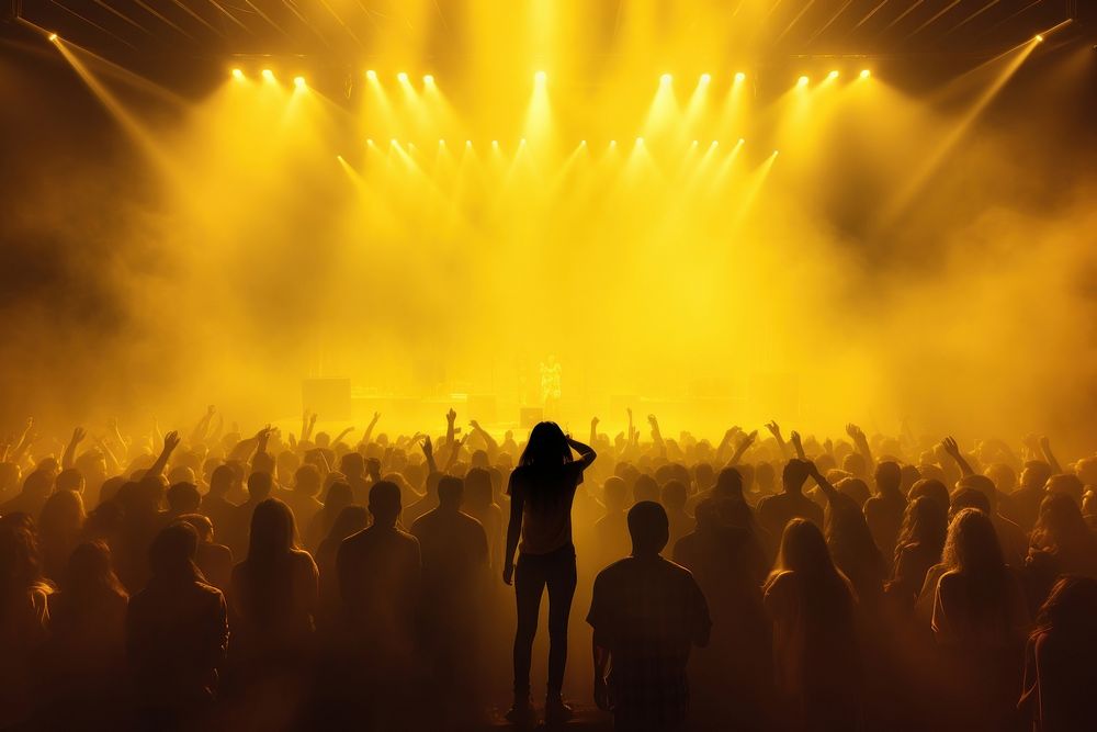 Concert crowd concert silhouette light. AI generated Image by rawpixel.