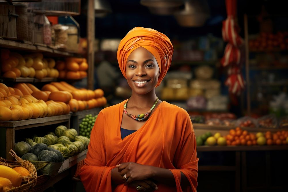 African woman market turban adult. AI generated Image by rawpixel.