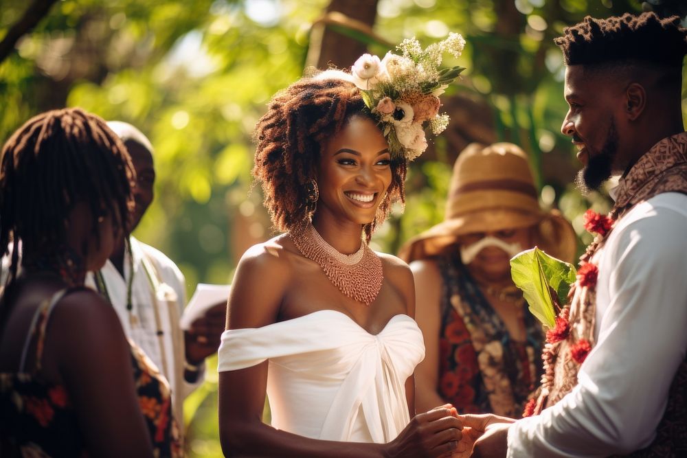 African woman wedding married adult. AI generated Image by rawpixel.