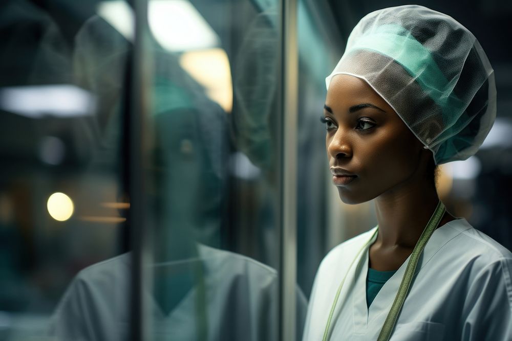 African doctor woman hospital working adult. AI generated Image by rawpixel.