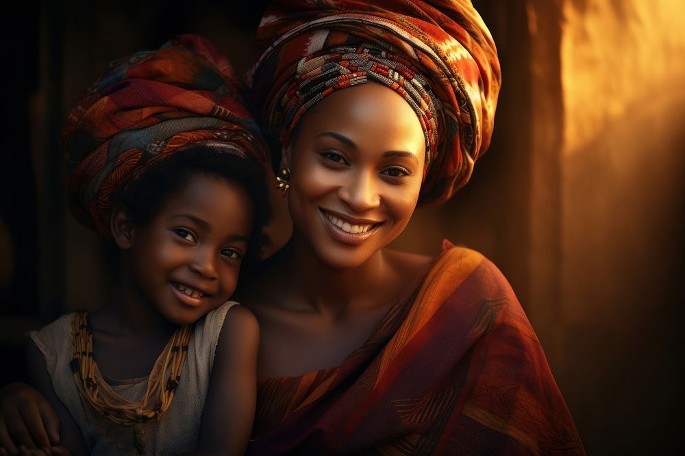 African woman portrait family adult. AI generated Image by rawpixel.