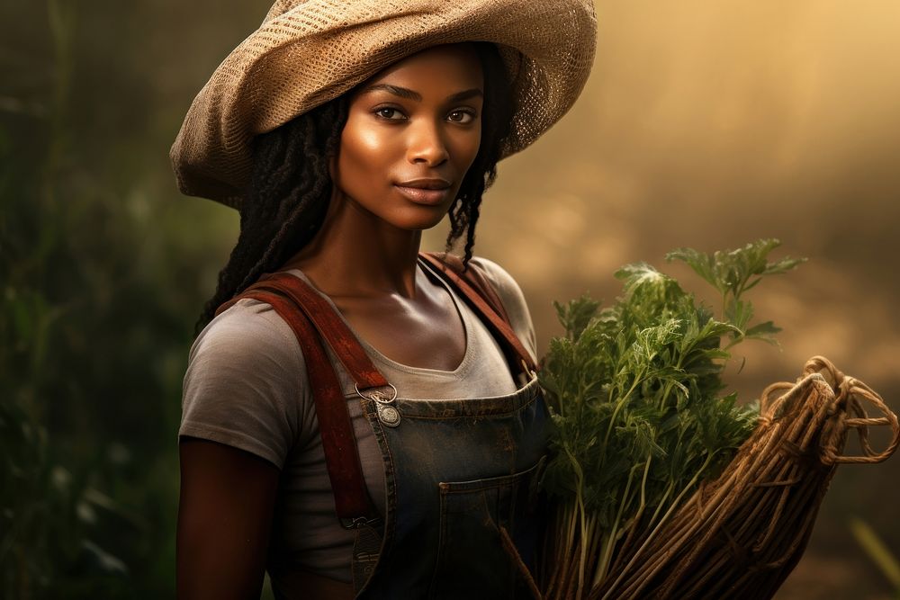 African woman portrait outdoors nature. AI generated Image by rawpixel.