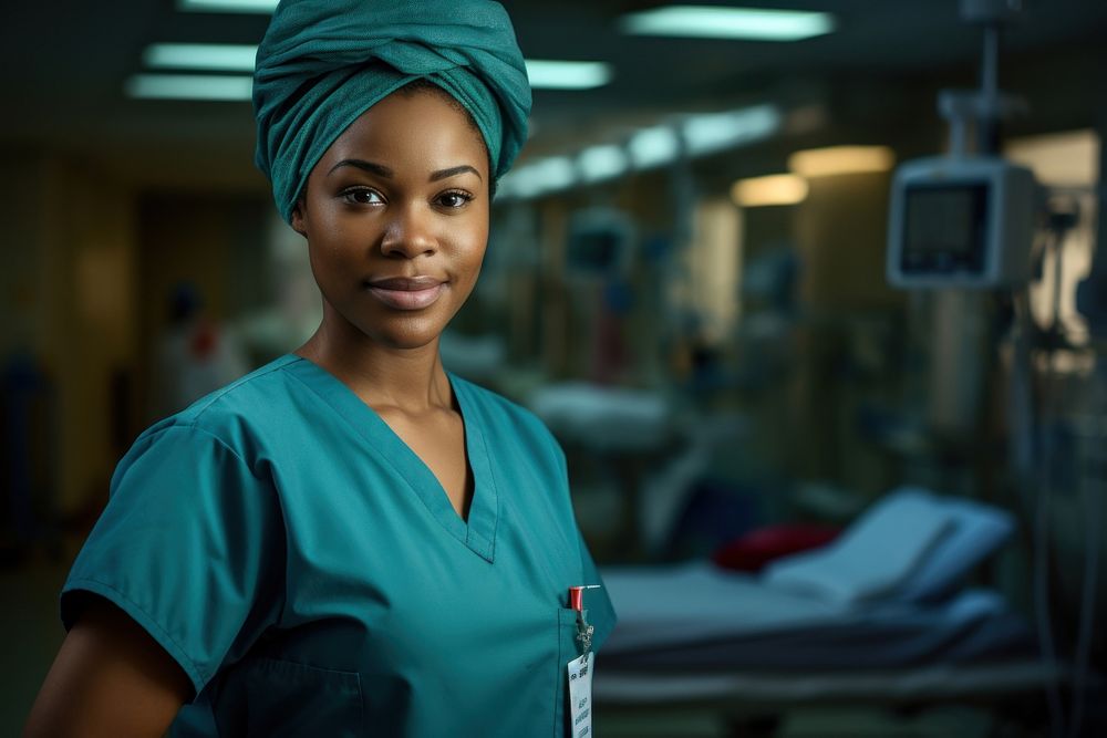 African woman nurse hospital working. AI generated Image by rawpixel.
