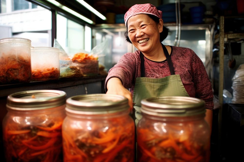 Making Kimchi smile adult woman. AI generated Image by rawpixel.