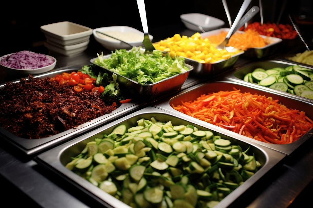 Salad bar salad vegetable plate. | Premium Photo - rawpixel