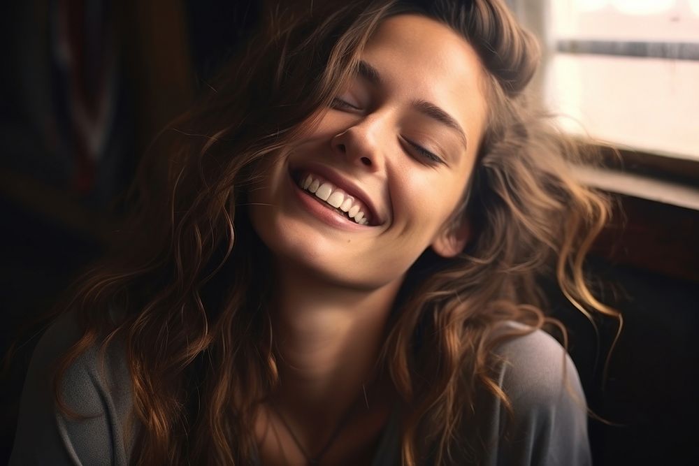 Smiling women laughs laughing portrait smile. AI generated Image by rawpixel.