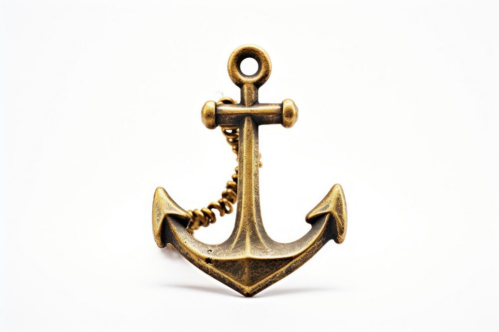 Gold anchor white background electronics hardware. AI generated Image by rawpixel.