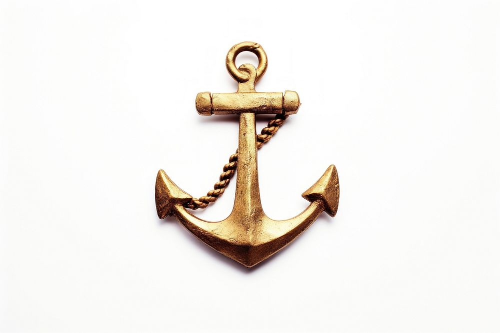 Of gold anchor white background electronics hardware. AI generated Image by rawpixel.